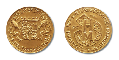 Gold medal, Deutsche Handwerksmesse in Munich, 1955