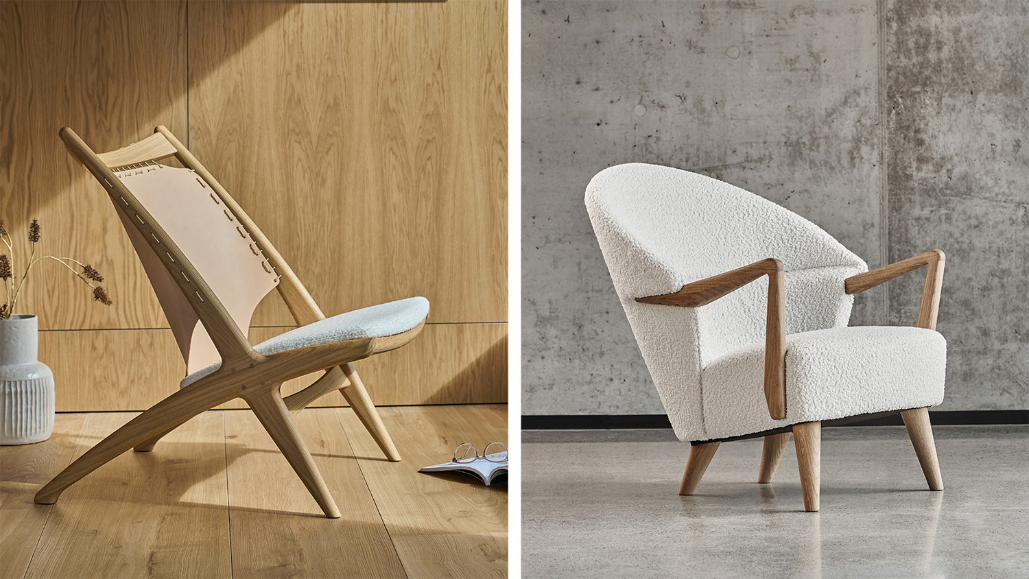 Krysset lounge chair and UnFluffy lounge chair - Eikund